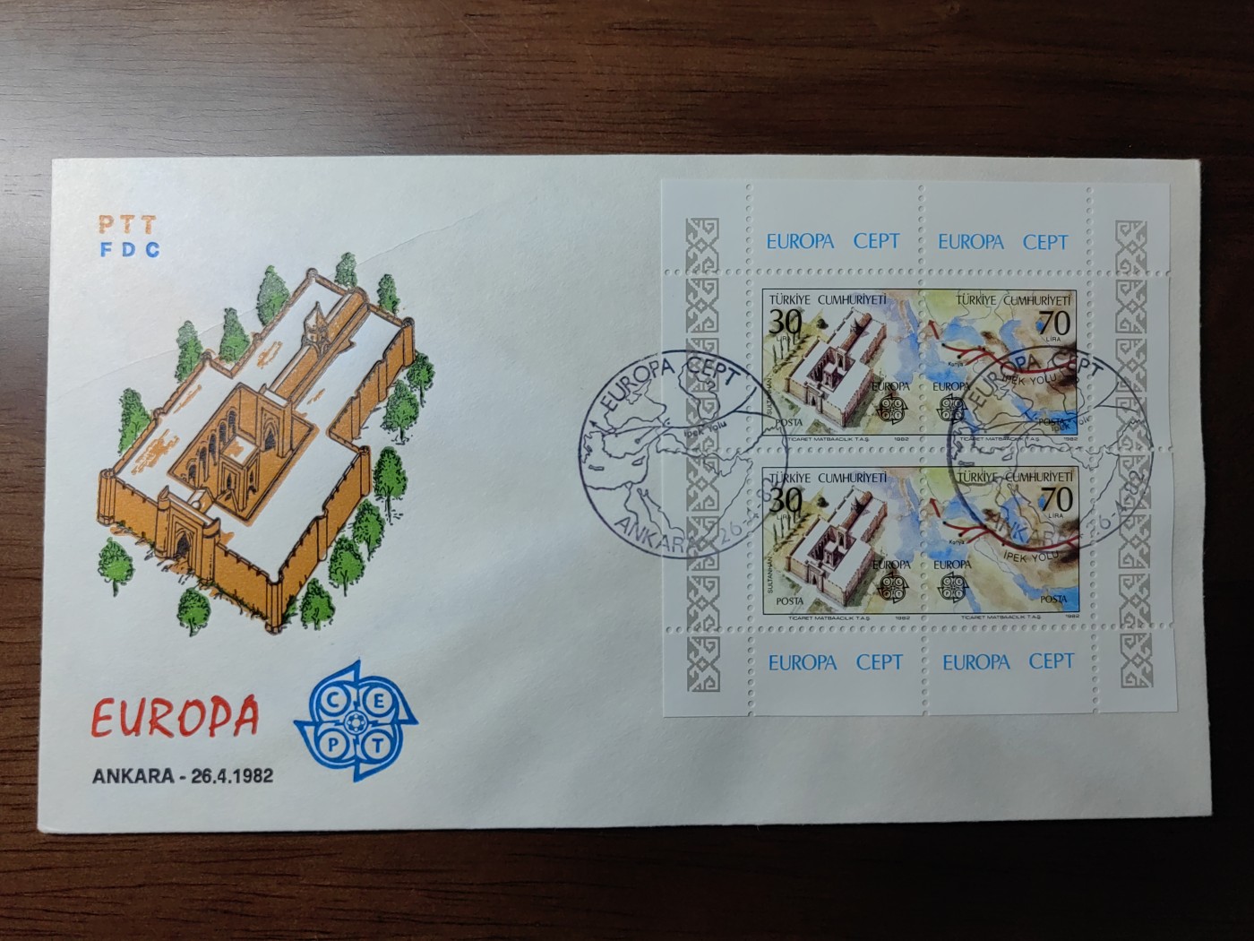 精选邮品专场（秒杀）第①⑨场 土耳其1982年欧罗巴历史事件 中国丝绸之路地图遗产