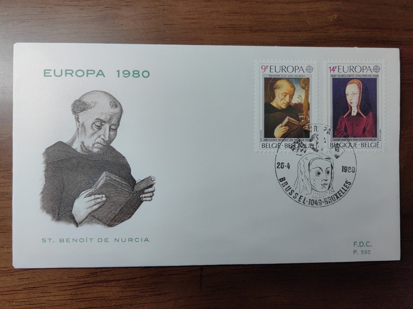 精选邮品专场（秒杀）第①⑨场 比利时1980年 绘画 玛格丽特 圣本笃