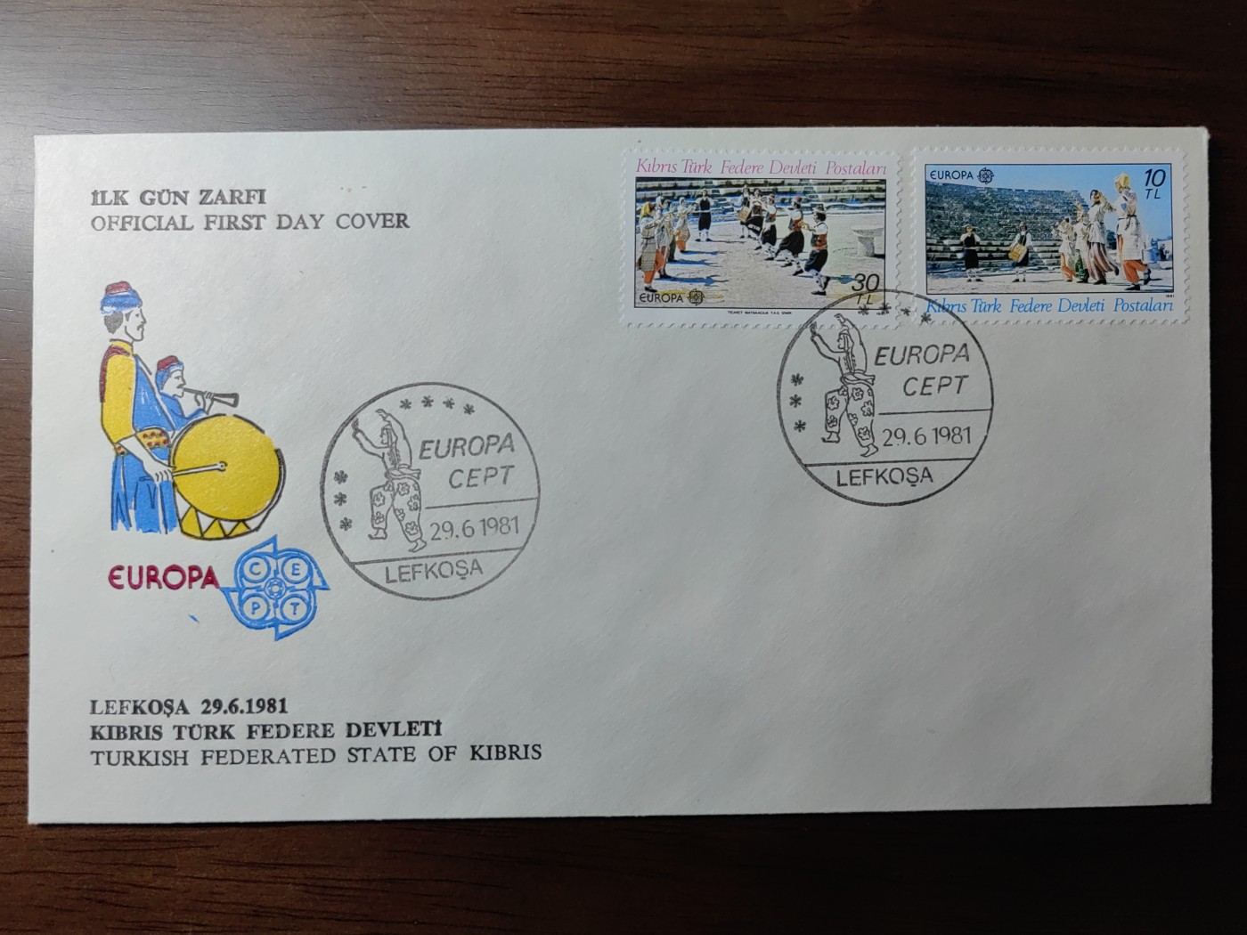 精选邮品专场（秒杀）第①⑨场 土属塞浦路斯1981 民间舞蹈民俗和传说2全新