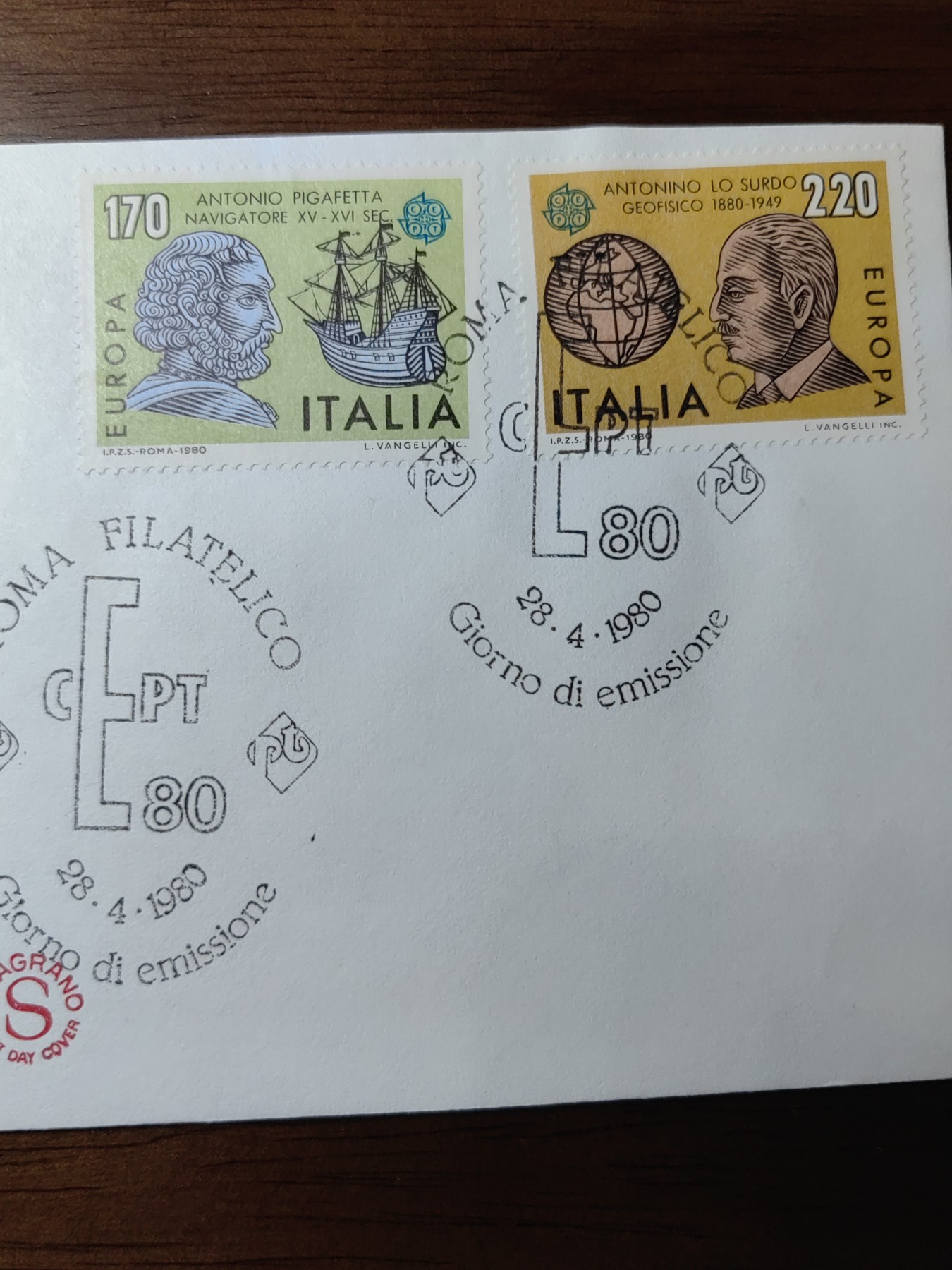 精选邮品专场（秒杀）第①⑨场 意大利1980  航海家&地球物理学家