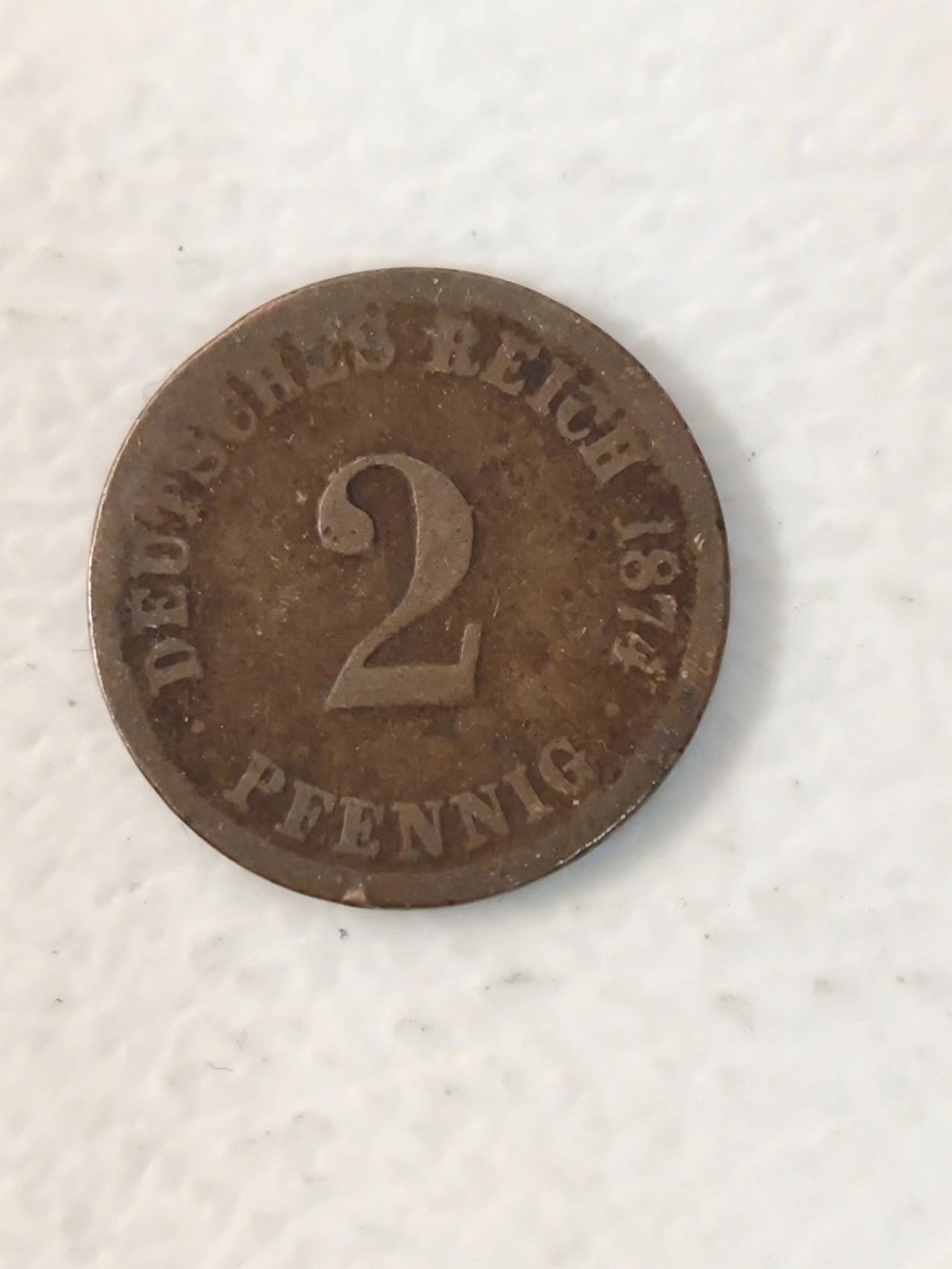 FCO-6-散币-小直径币 短翅德国2芬妮1874差品