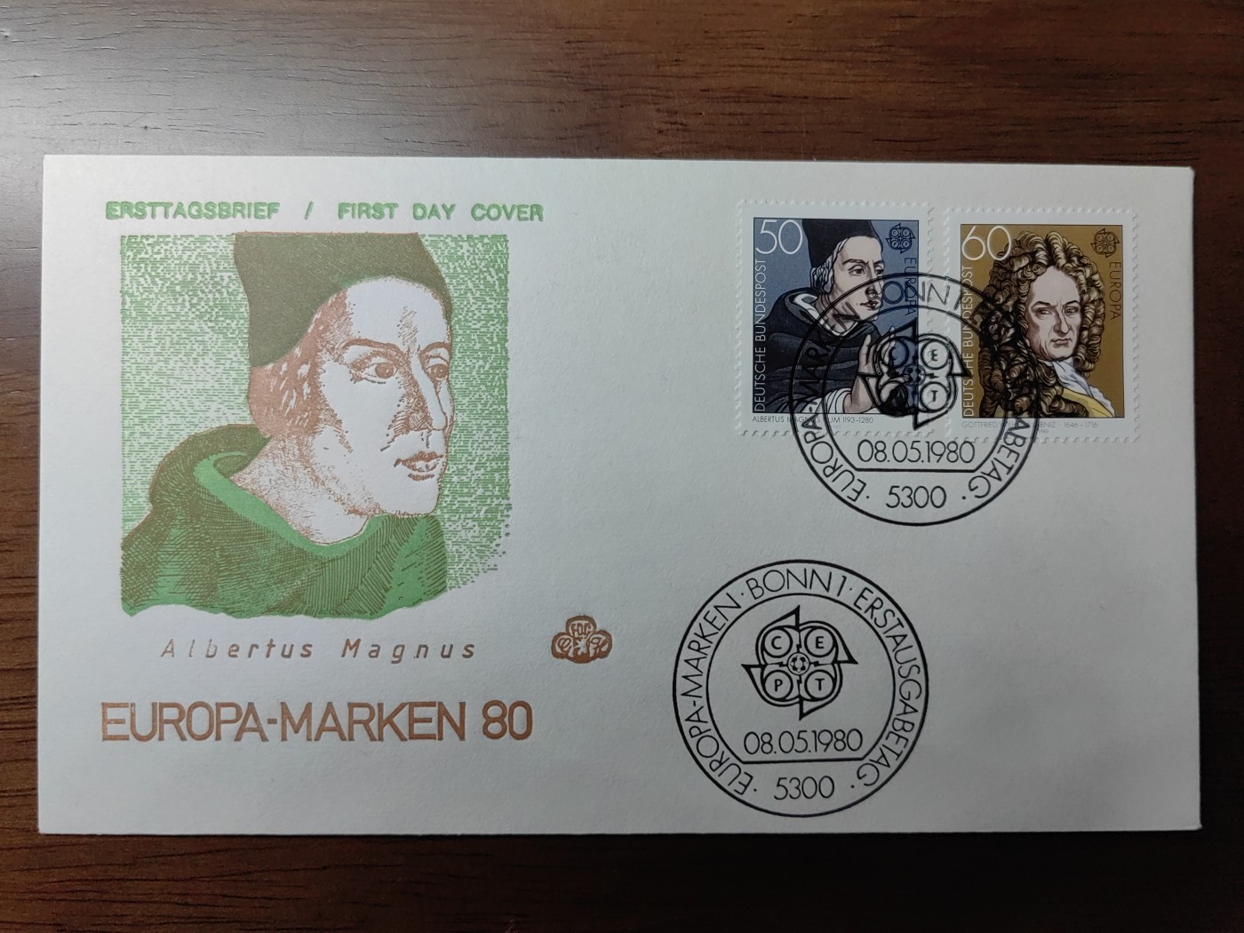 精选邮品专场（秒杀）第①⑨场 德国 西德1980年 数学家莱布尼茨 学者马格努斯