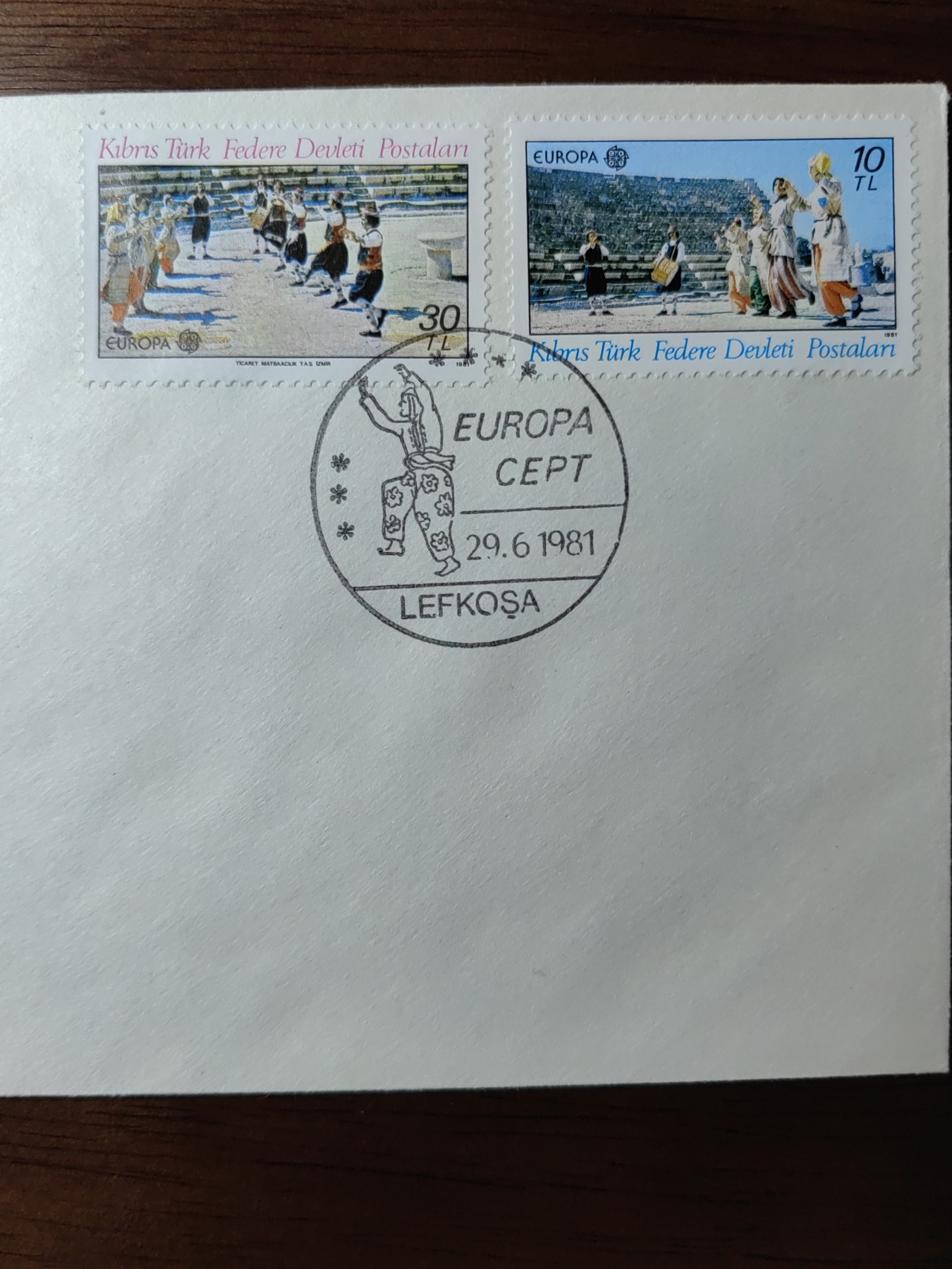 精选邮品专场（秒杀）第①⑨场 土属塞浦路斯1981 民间舞蹈民俗和传说2全新