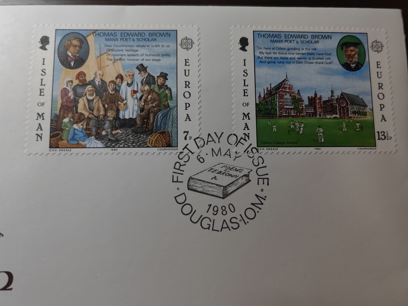 精选邮品专场（秒杀）第①⑨场 马恩岛1980年 名人诗人爱德华布朗 克利夫顿大学 2全