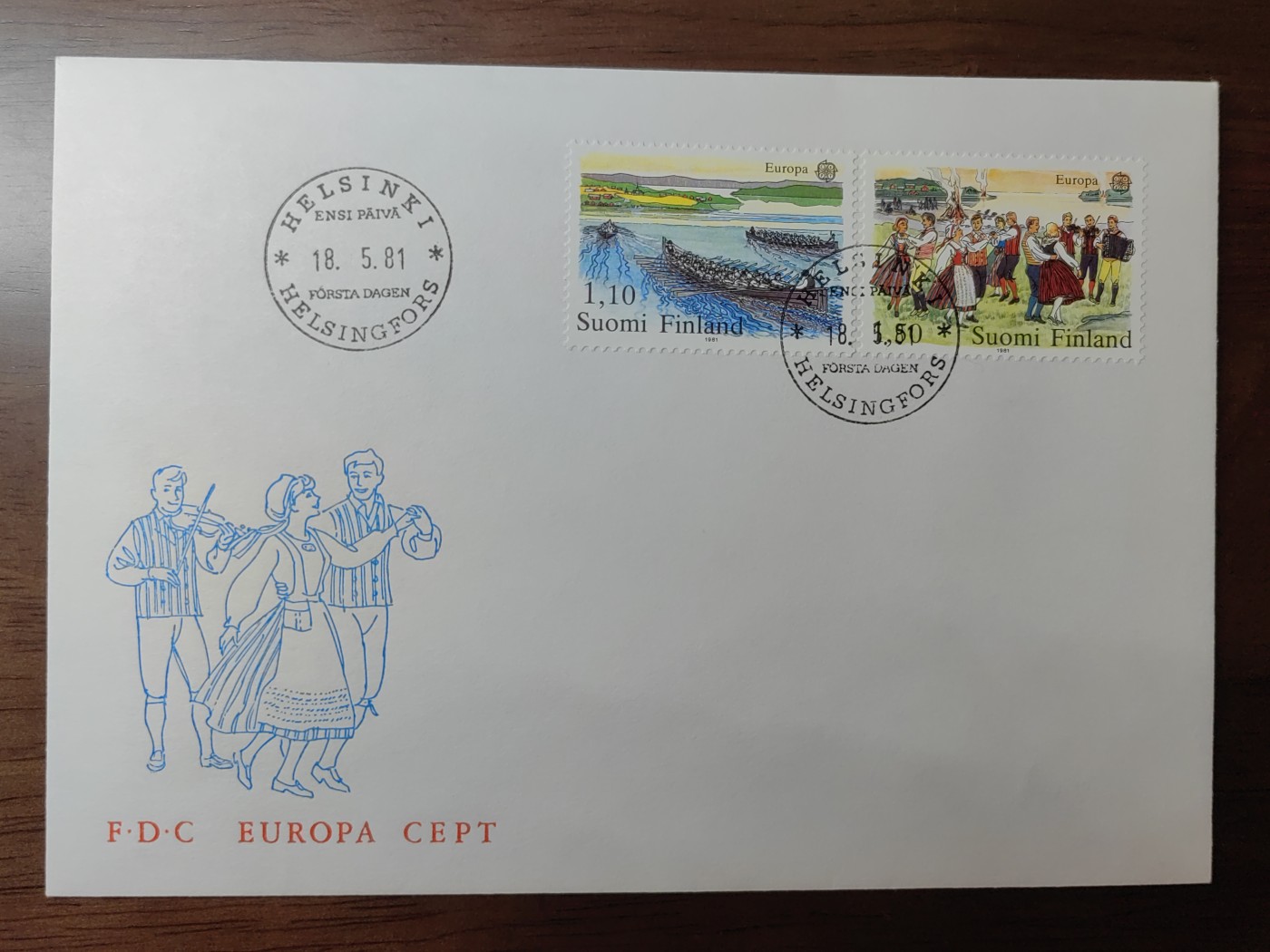 精选邮品专场（秒杀）第①⑨场 芬兰1981年 民俗节日舞蹈划船