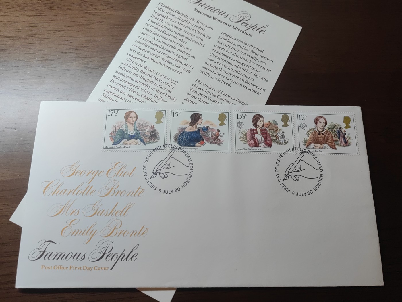 精选邮品专场（秒杀）第①⑨场 英国 1980年维多利亚时期小说家4全 