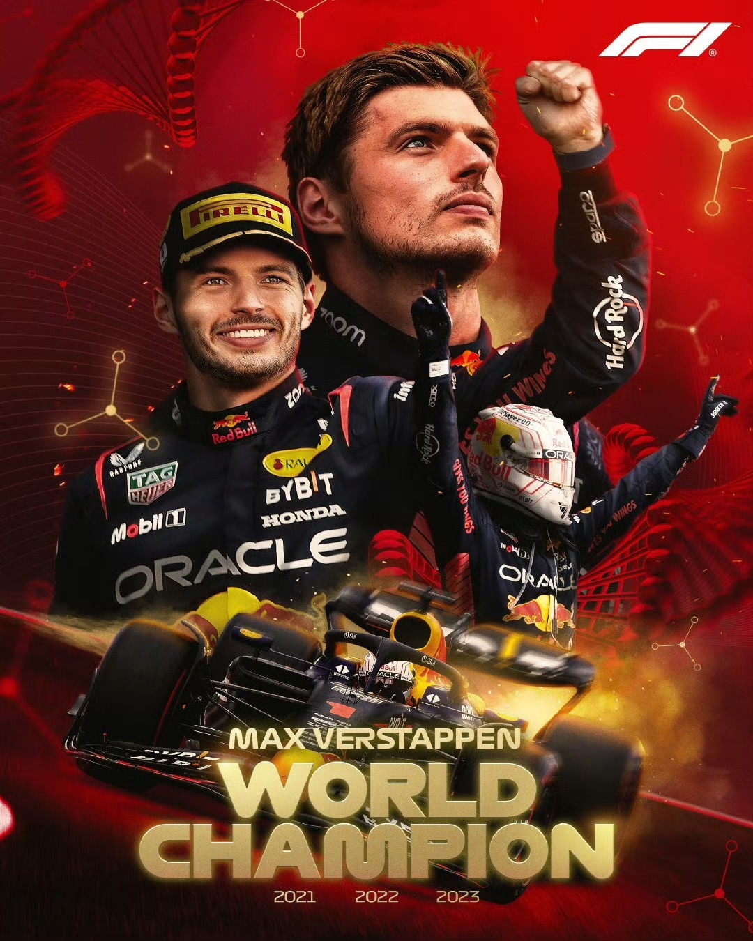 零元拍：F1三连车手总冠军马克斯-维斯塔潘亲笔签名世界一级方程式汽车锦标赛官方冠军T恤，如果也让我给个要不要拿下的建议，我必须说必须的必！