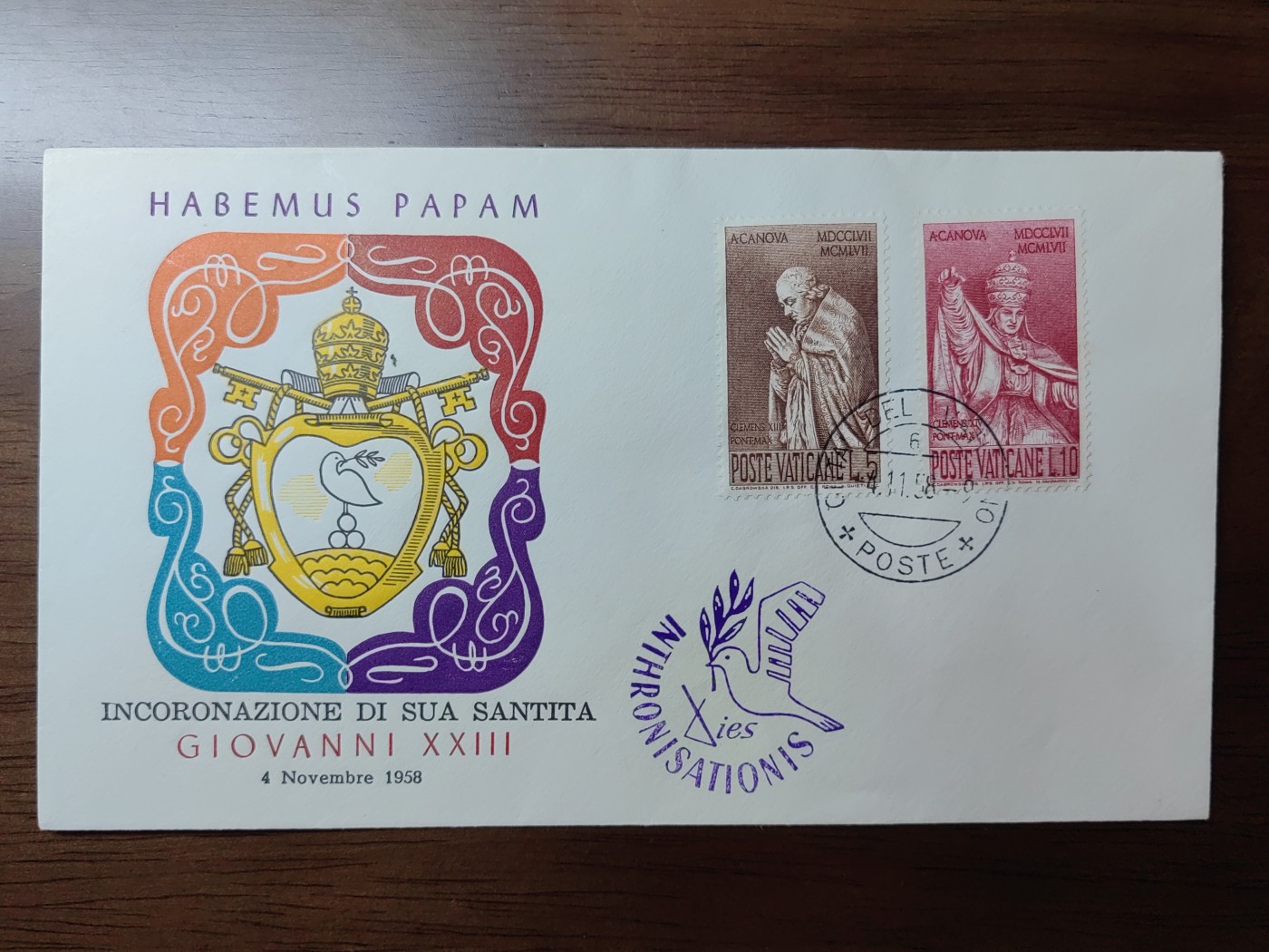 精选邮品专场（秒杀）第①⑨场 梵蒂冈1958年 罗马教皇  纪念日 