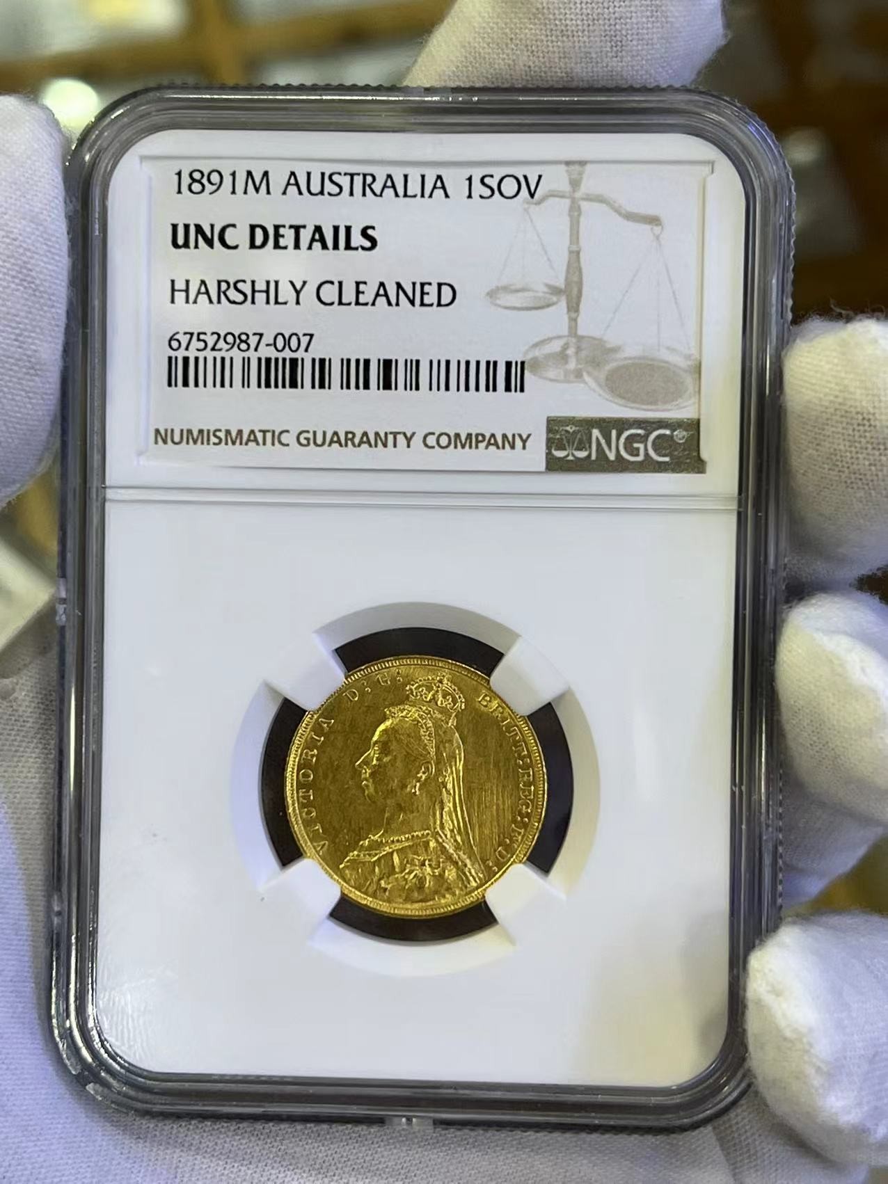 大中华拍卖第725期 1891英国维多利亚马剑金币