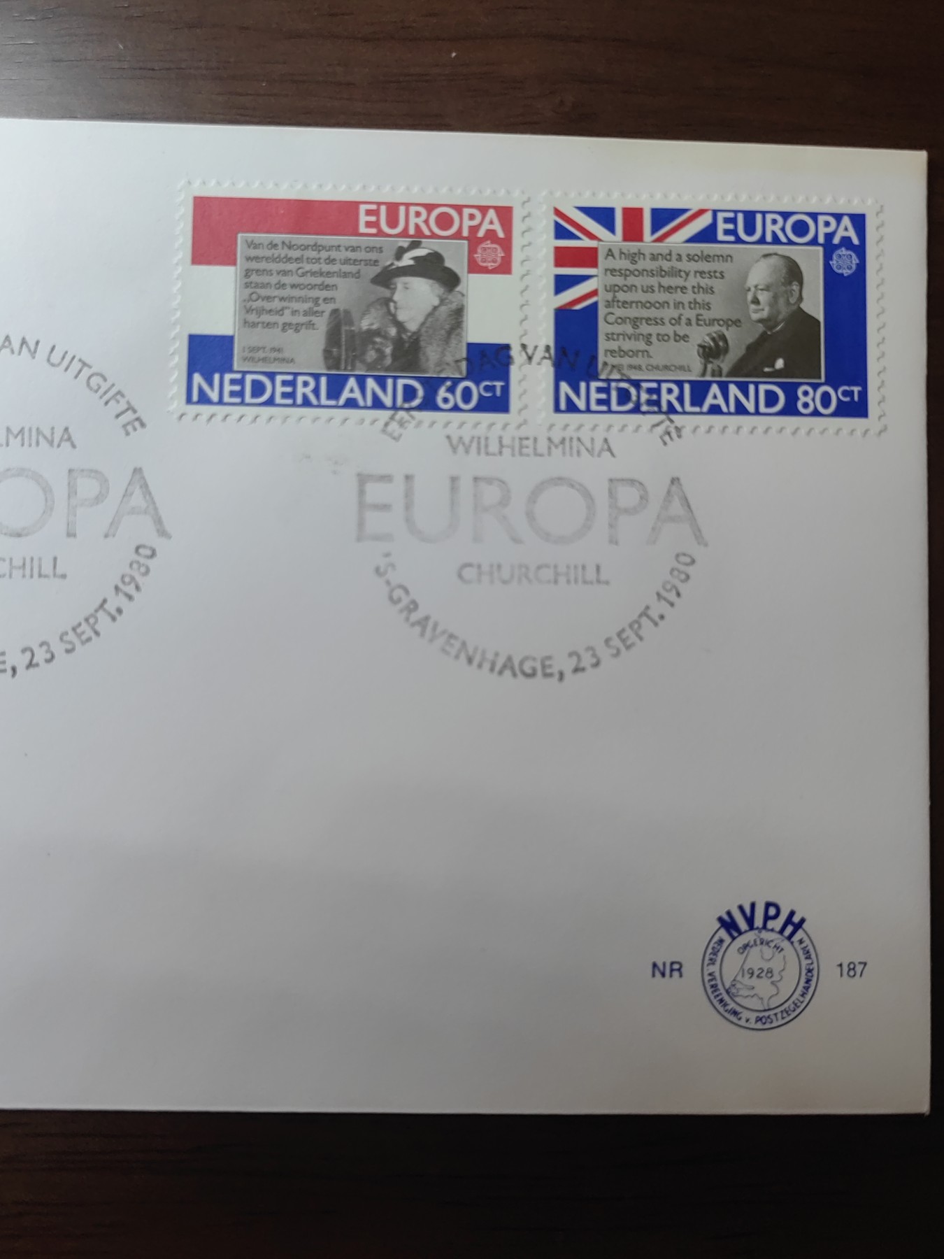 精选邮品专场（秒杀）第①⑨场 荷兰1980年 威廉明娜女王 丘吉尔首相