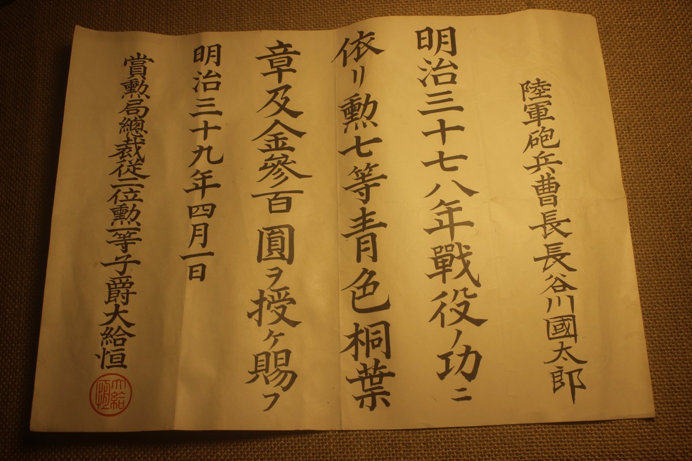 老王的周四小拍拍 日俄战争时期炮兵曹长叙勋奖记一组 