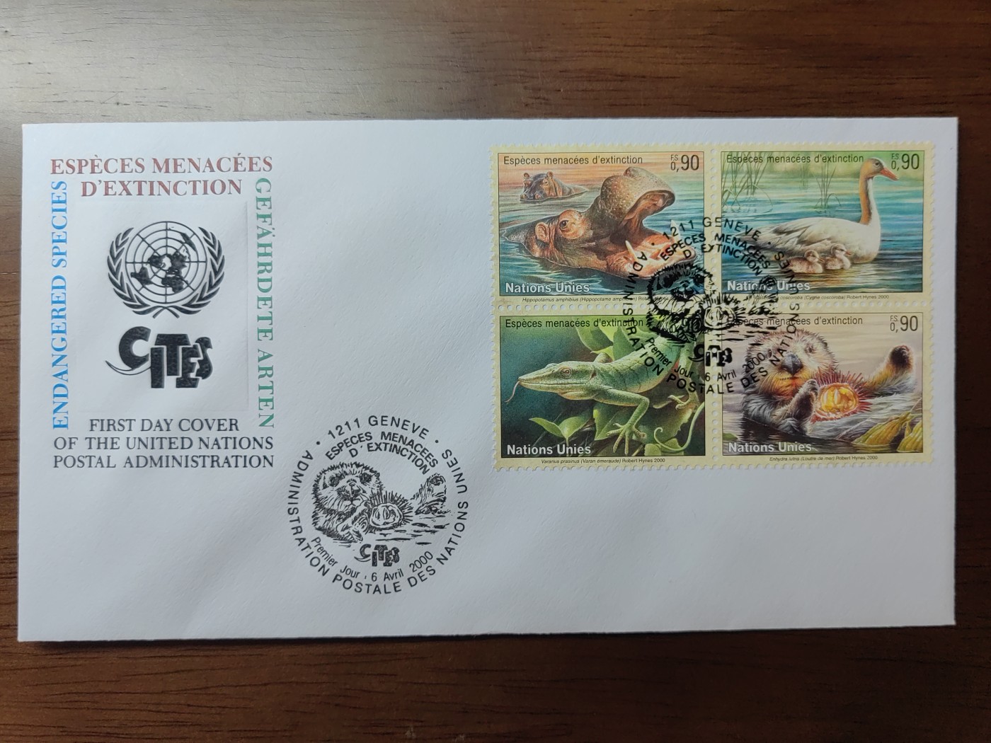 精选邮品专场（秒杀）第①⑨场 联合国日内瓦2000年 保护濒危动植物