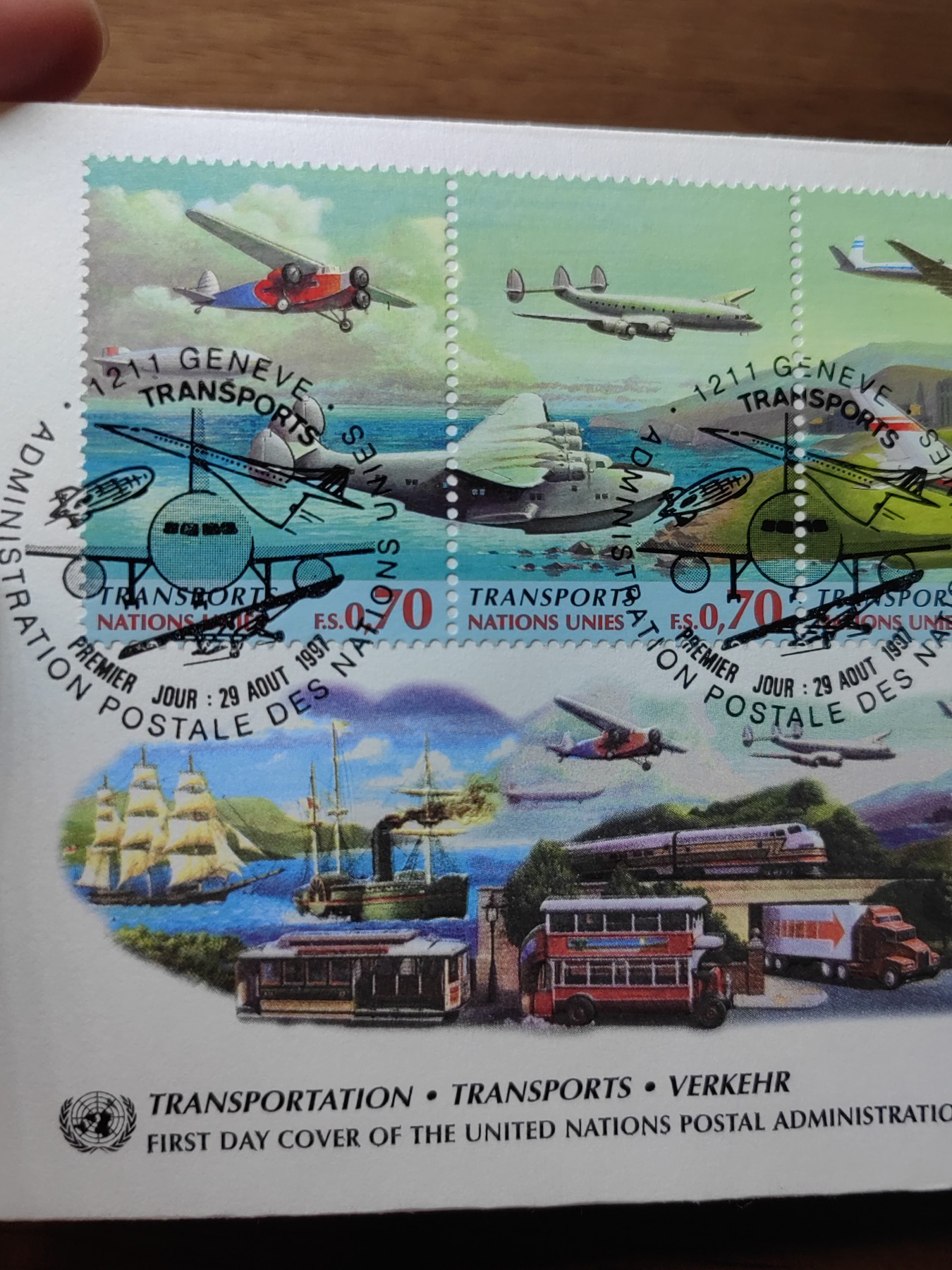 精选邮品专场（秒杀）第①⑨场 联合国维也纳1997 运输 首日封 汽车和火车
