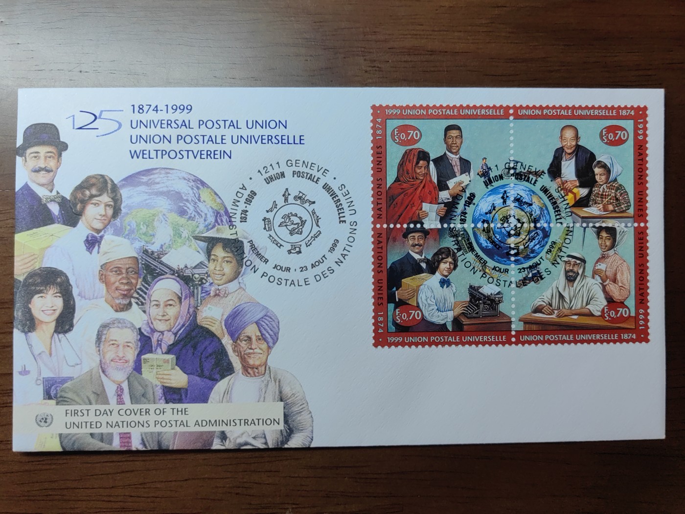 精选邮品专场（秒杀）第①⑨场 联合国1999年 万国邮联125周年首日封