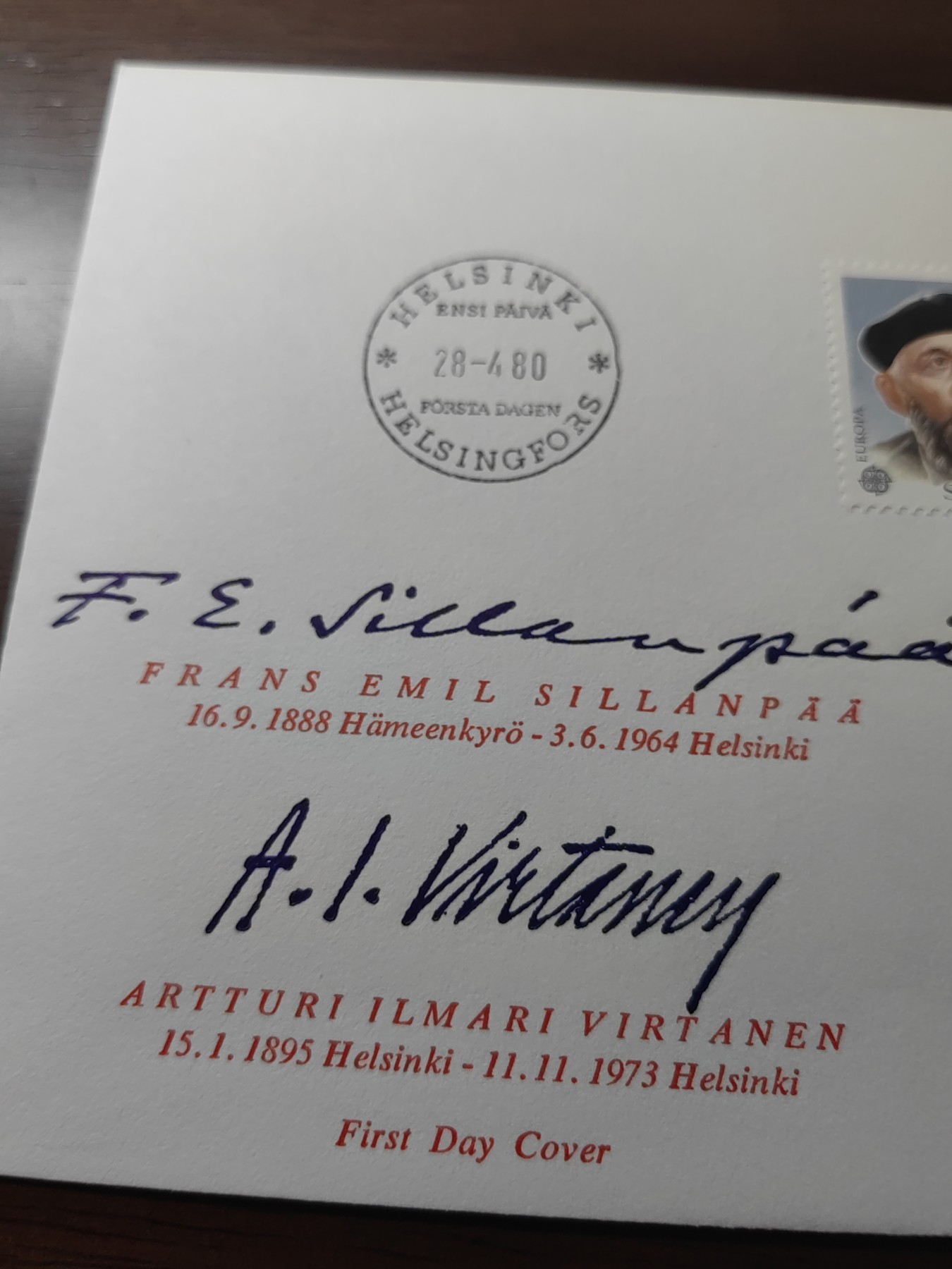 精选邮品专场（秒杀）第①⑨场 芬兰1980诺贝尔文学奖西兰帕 化学奖维尔塔宁2全