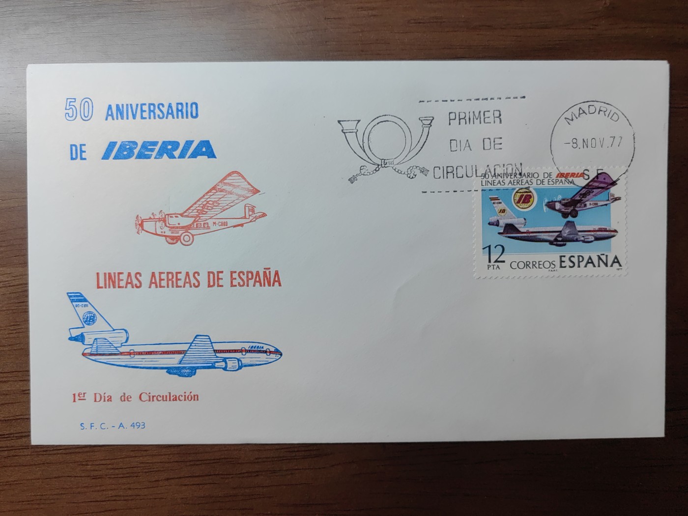 精选邮品专场（秒杀）第①⑨场 西班牙1977 航空协会成立50周年