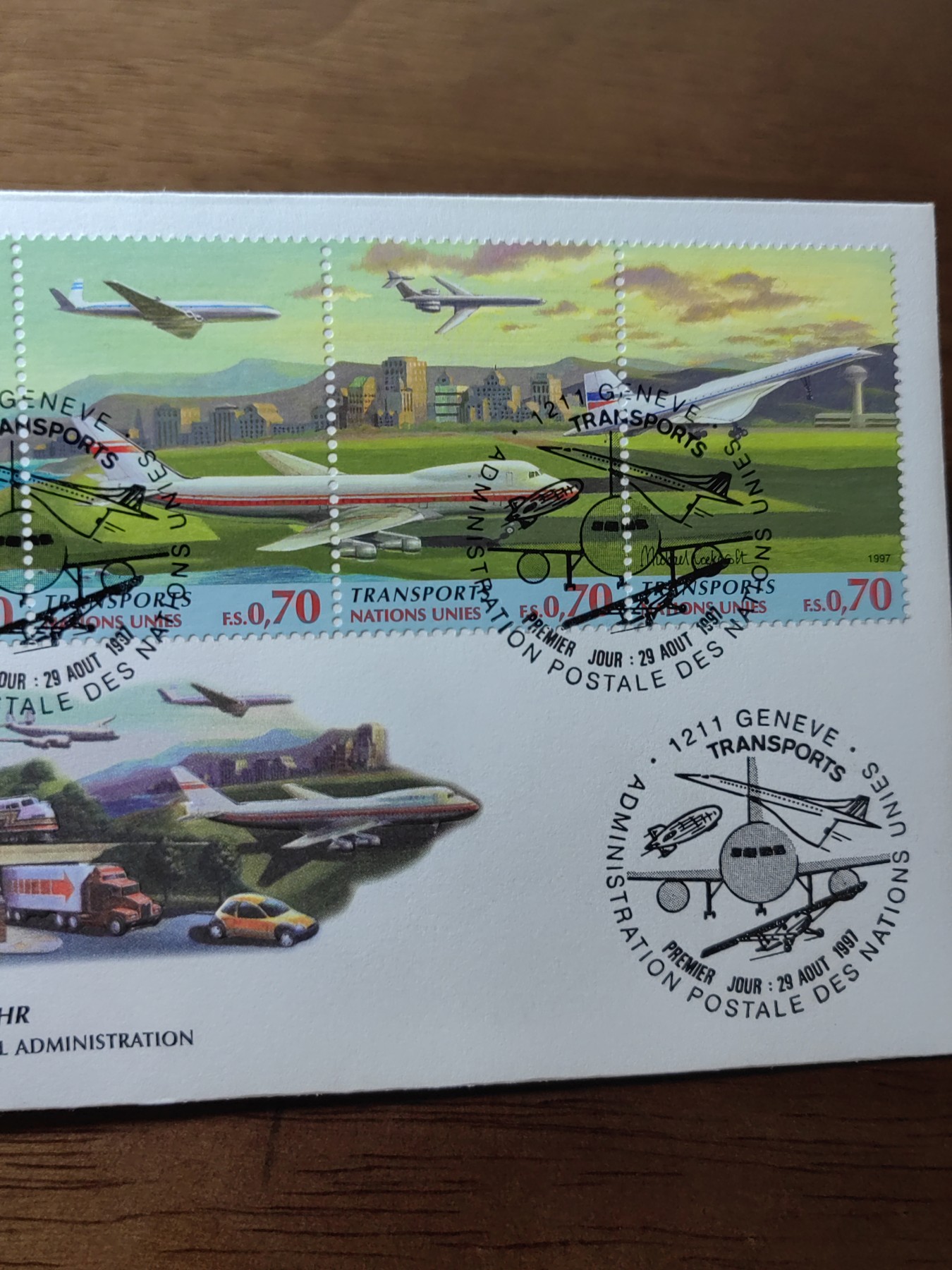 精选邮品专场（秒杀）第①⑨场 联合国维也纳1997 运输 首日封 汽车和火车