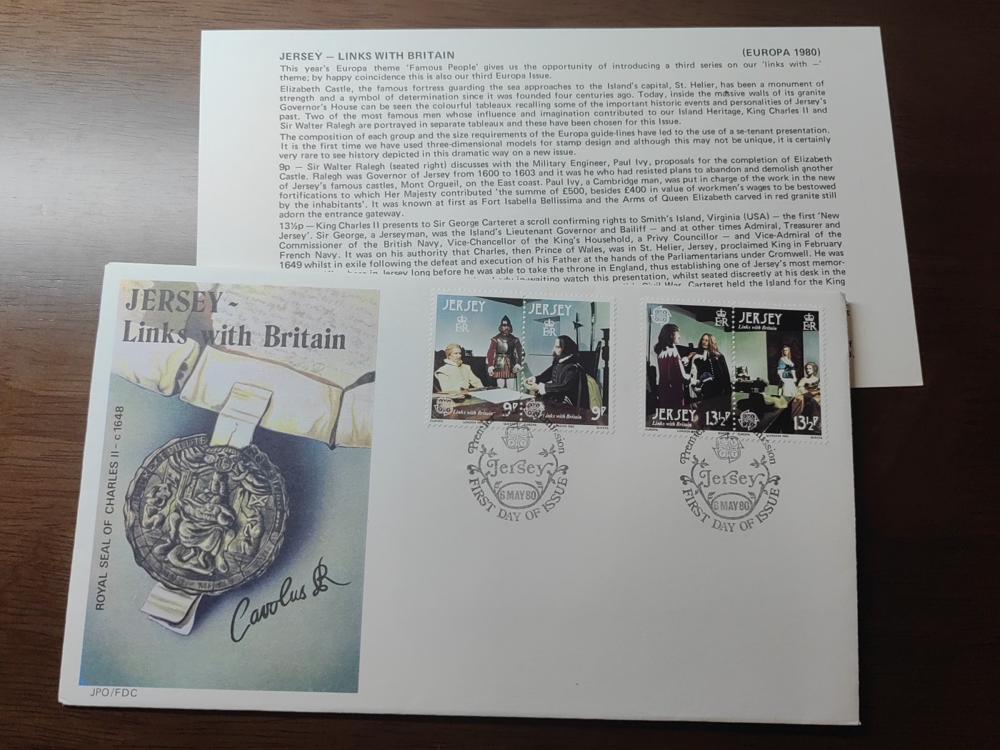精选邮品专场（秒杀）第①⑨场 泽西岛1980  查尔斯二世皇家印章