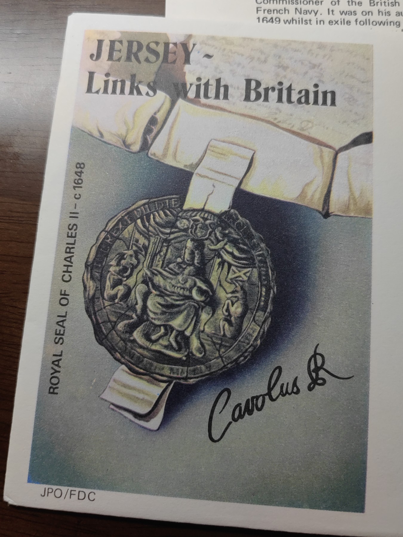 精选邮品专场（秒杀）第①⑨场 泽西岛1980  查尔斯二世皇家印章