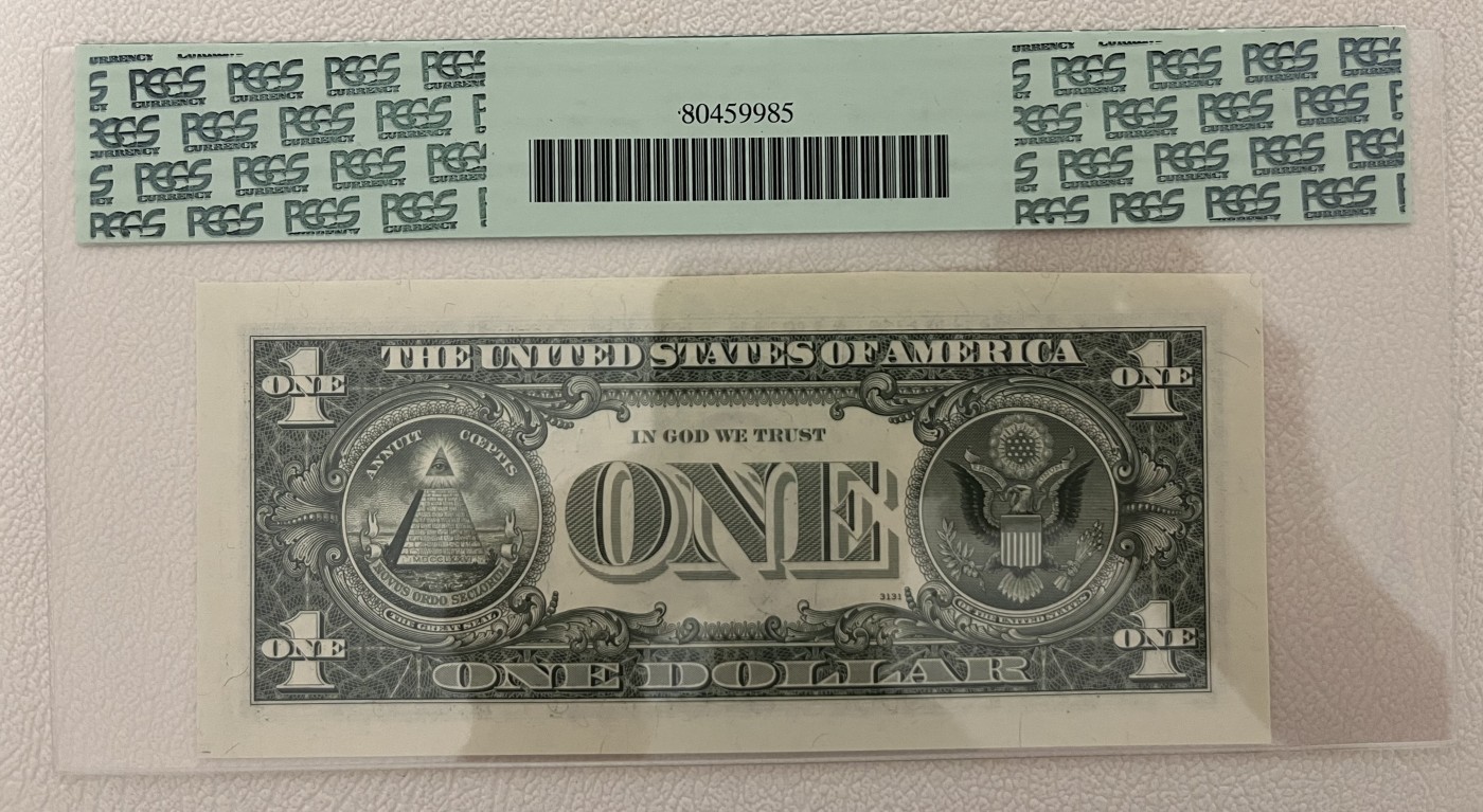 Chase Auction 第25期 - - 外钞、民国钞和人民币混合场！ 1981正版 1美元 联邦储备券 大尺寸 PCGS严格评级67PPQ