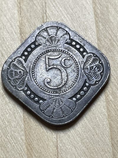 洪武诸明·稀奇钱币基地65场 - 1914年荷兰5C