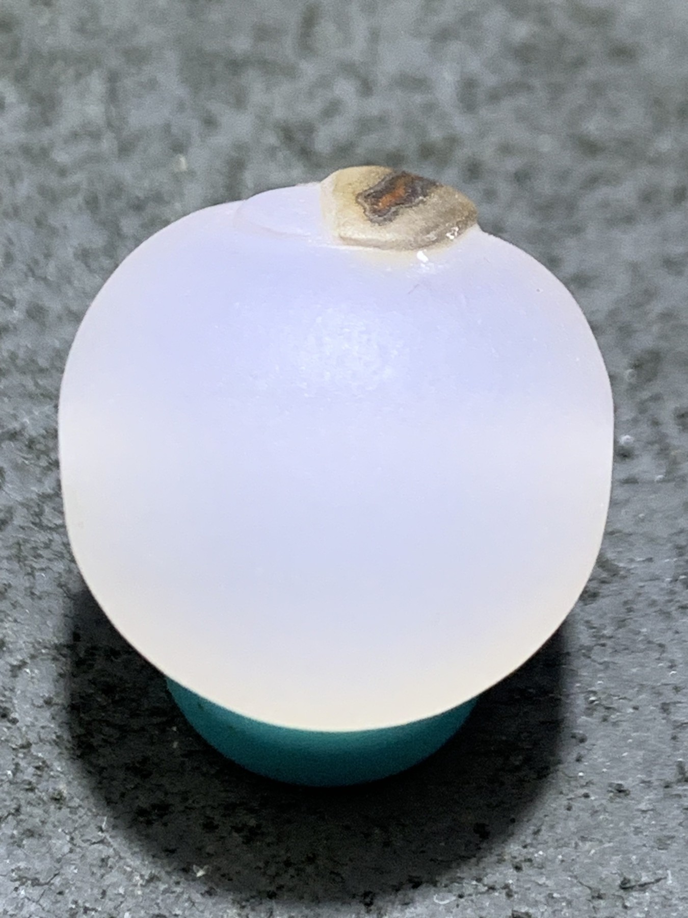 精美高玉化亚光海洋玉髓手工俏色巧雕一叶成佛意境圆珠一个！