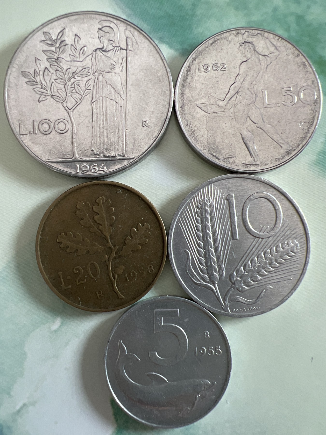 第448期 硬币专场 （无押金，捡漏，全场20包邮，偏远地区除外，接收代拍业务） 意大利五枚