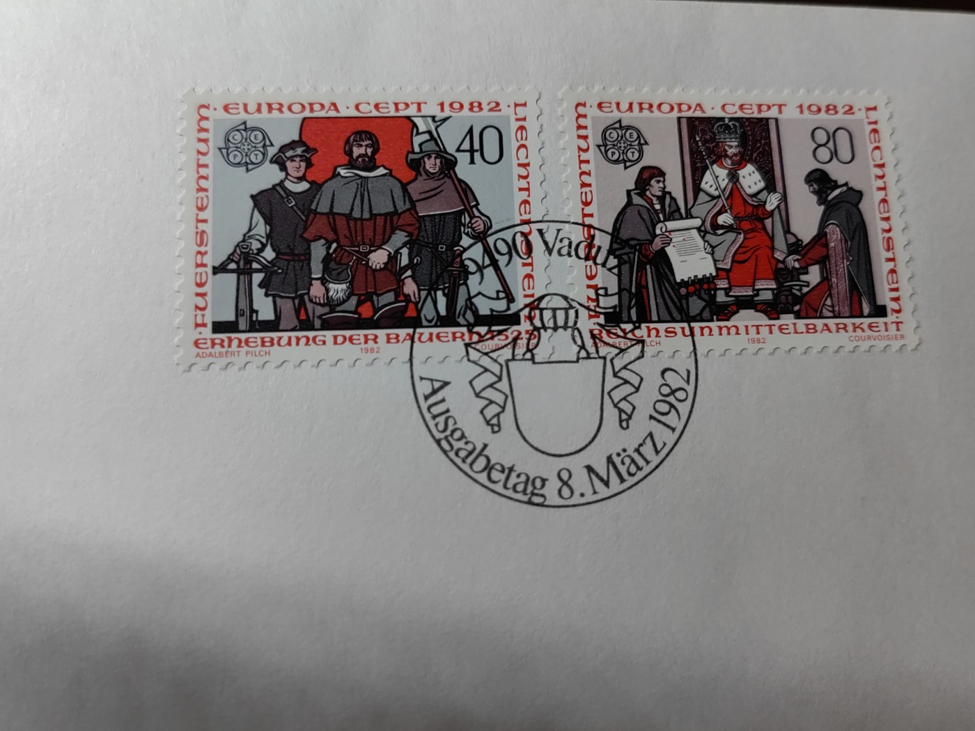 外国精选邮品专场（秒杀）第②①场 列支敦士登1982年  闵采尔农民起义 2全 