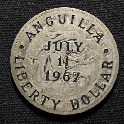 【德藏】世界币章拍卖第53期（全场顺丰包邮） - 1967年 安圭拉加盖秘鲁银币 加盖币