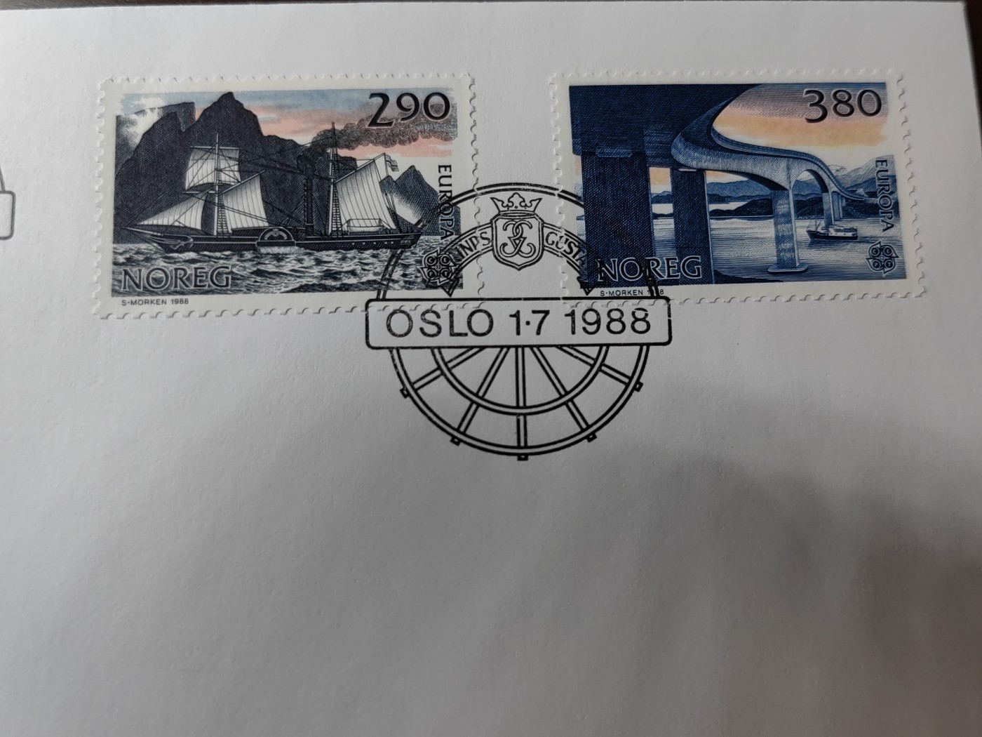 外国精选邮品专场（秒杀）第②①场 挪威1988  交通通信 跨海大桥 轮船 2全