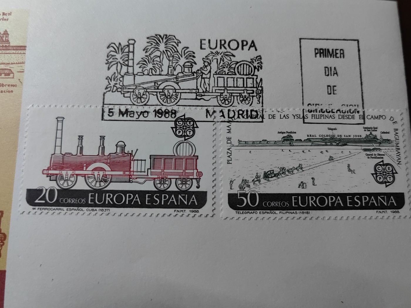 外国精选邮品专场（秒杀）第②①场 西班牙1988，邮政设施 火车 电报