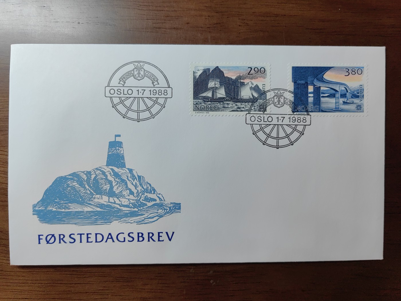 外国精选邮品专场（秒杀）第②①场 挪威1988  交通通信 跨海大桥 轮船 2全