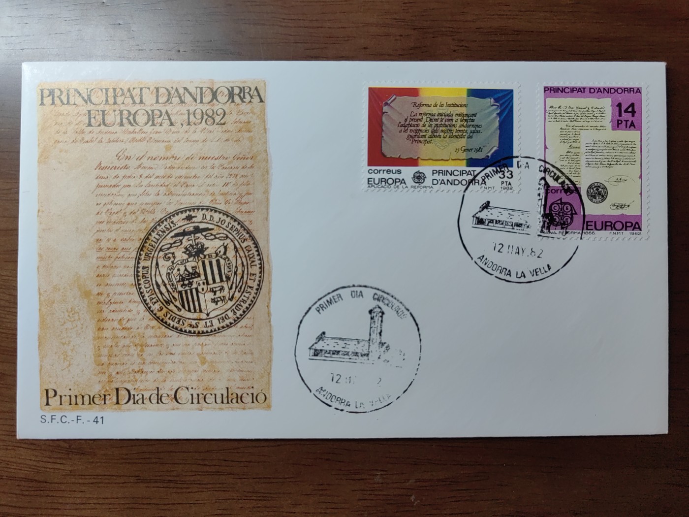 外国精选邮品专场（秒杀）第②①场 西属安道尔1982 机构改革历史事件2全