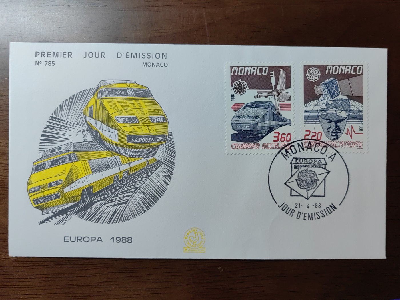 外国精选邮品专场（秒杀）第②①场 摩纳哥1988 交通火车卫星雕刻版2全