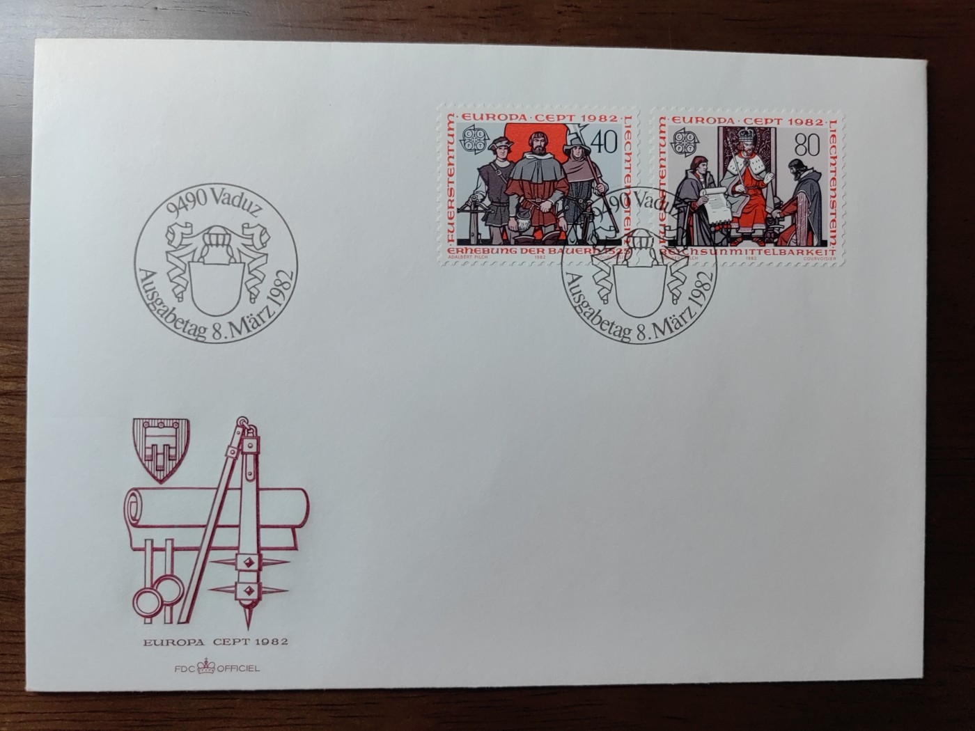 外国精选邮品专场（秒杀）第②①场 列支敦士登1982年  闵采尔农民起义 2全 