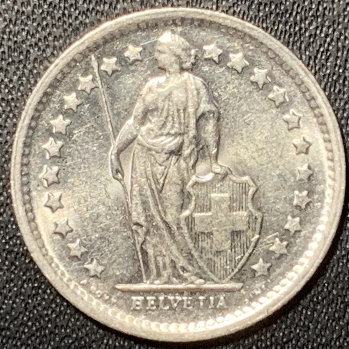 紫瑗钱币——第322期拍卖 瑞士 1965年 赫尔维蒂亚 1/2法郎 2.5克 0.835银 UNC