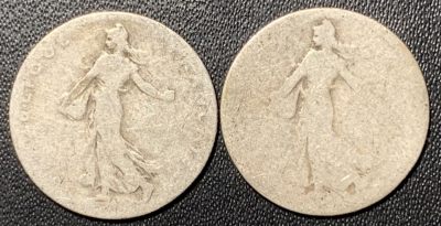 紫瑗钱币——第322期拍卖 - 法国 1898年 播种女神 50分 2枚一组 共5克 0.835银