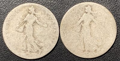 紫瑗钱币——第322期拍卖 - 法国 1898年 播种女神 50分 2枚一组 共5克 0.835银