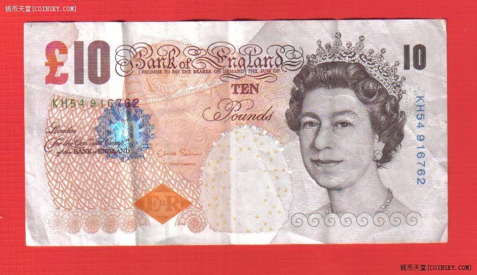 英国10镑 2000年版 签名少 欧洲纸币 品相如图 八五品