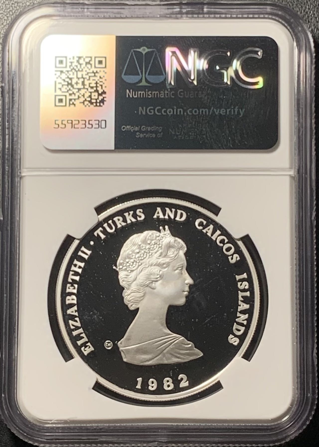 紫瑗钱币——第322期拍卖 特克斯与凯恩斯 1982年 国际儿童年 10克朗 银币 NGC PR68 UC