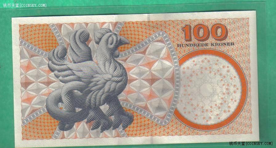 丹麦2002年100马克 P-61 无47 签名少 欧洲纸币 实物图 UNC