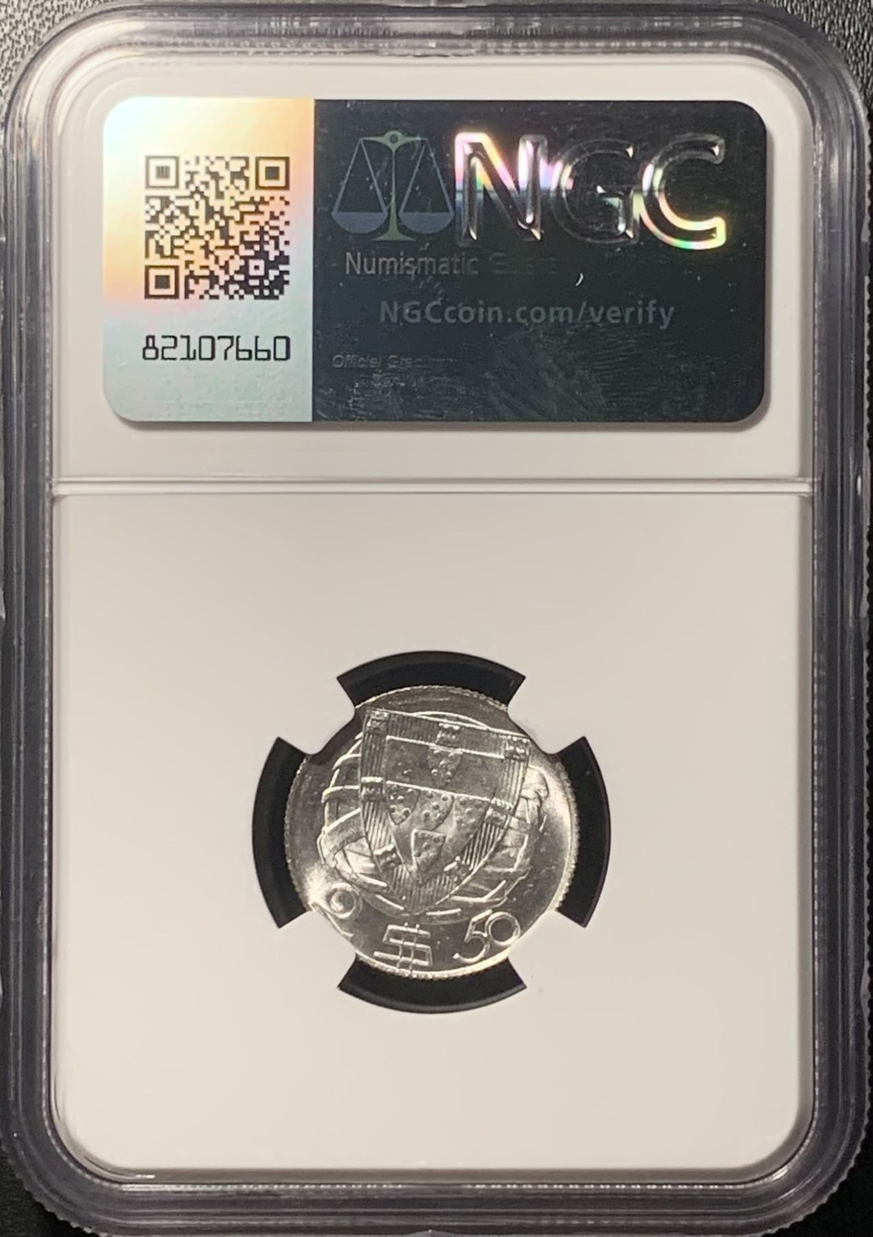 紫瑗钱币——第322期拍卖 葡萄牙 1951年 帆船 2.5埃斯库多 银币 NGC MS64