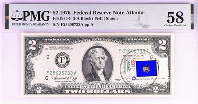 1976年美国建国200周年首发纪念钞2美元+首日邮票 - 1976年美国建国200周年首发纪念钞2美元+首日邮票