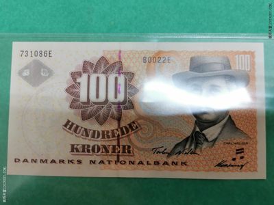 丹麦2002年100马克 P-61 无4 签名少 欧洲纸币 实物图 UNC - 丹麦2002年100马克 P-61 无4 签名少 欧洲纸币 实物图 UNC