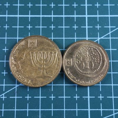 天业钱币散币拍卖第15次专场 全场0元起拍 - 以色列5、10A一对