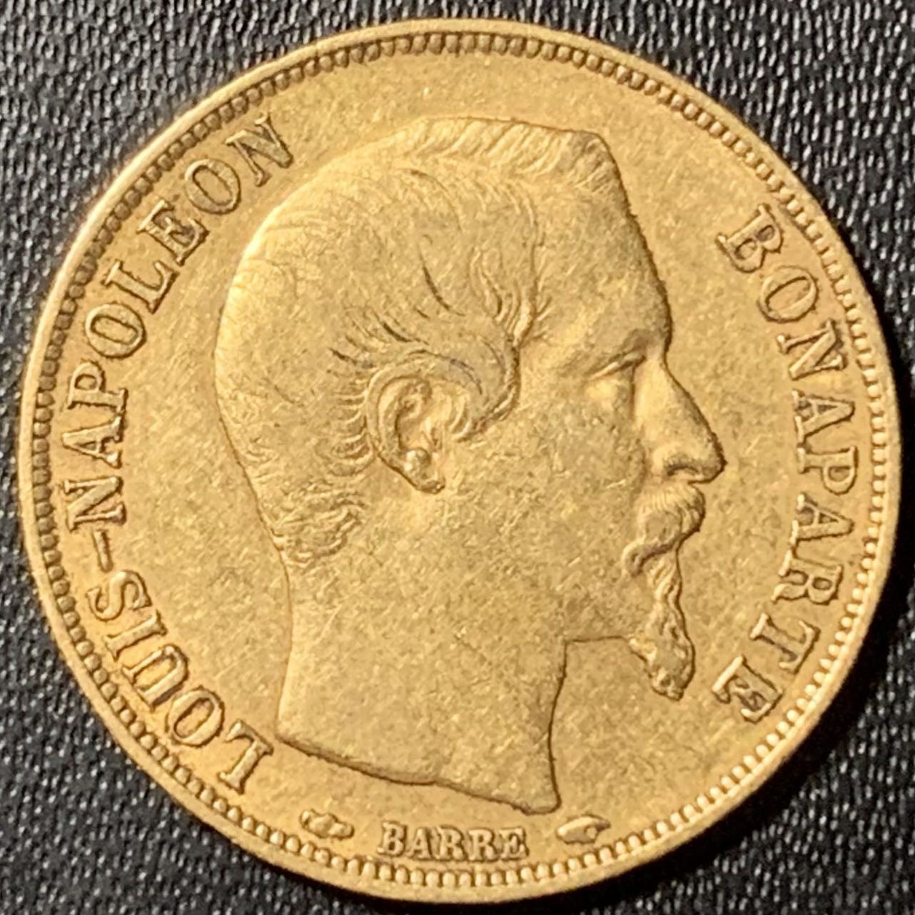 紫瑗钱币——第322期拍卖 法国 1852年 A版 拿破仑三世 光头 20法郎 6.45克 0.9金