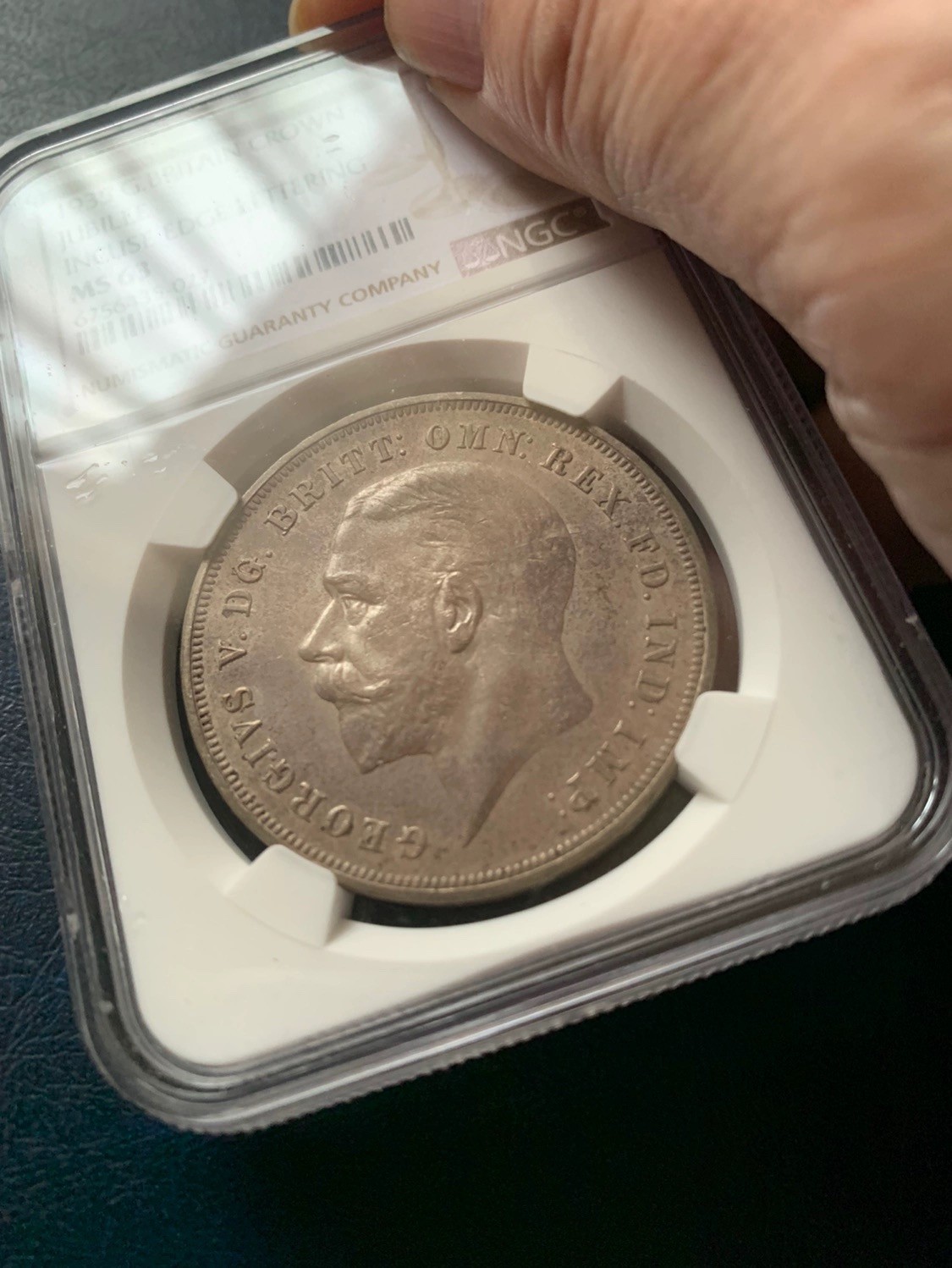 1935年英国乔治五世1克朗木马剑大银币NGC-MS63 1935年英国乔治五世1克朗木马剑大银币NGC-MS63