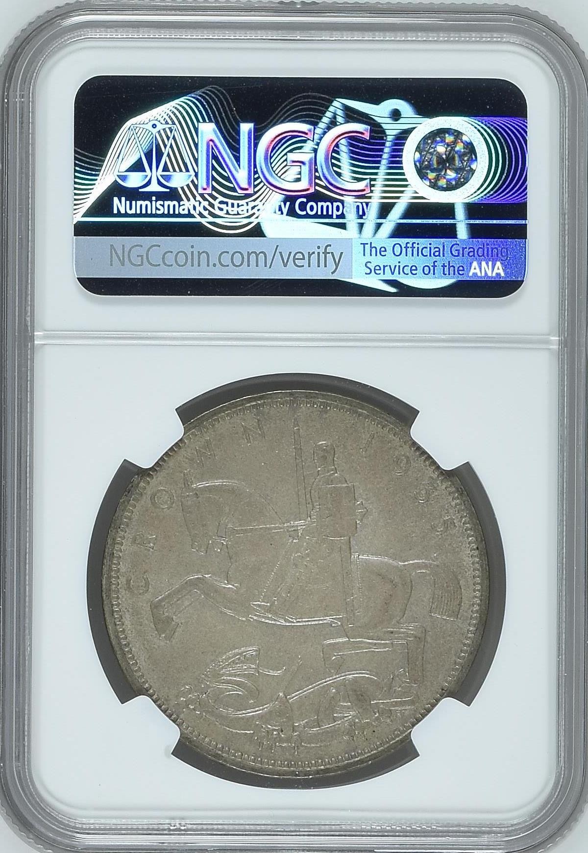 1935年英国乔治五世1克朗木马剑大银币NGC-MS63 1935年英国乔治五世1克朗木马剑大银币NGC-MS63