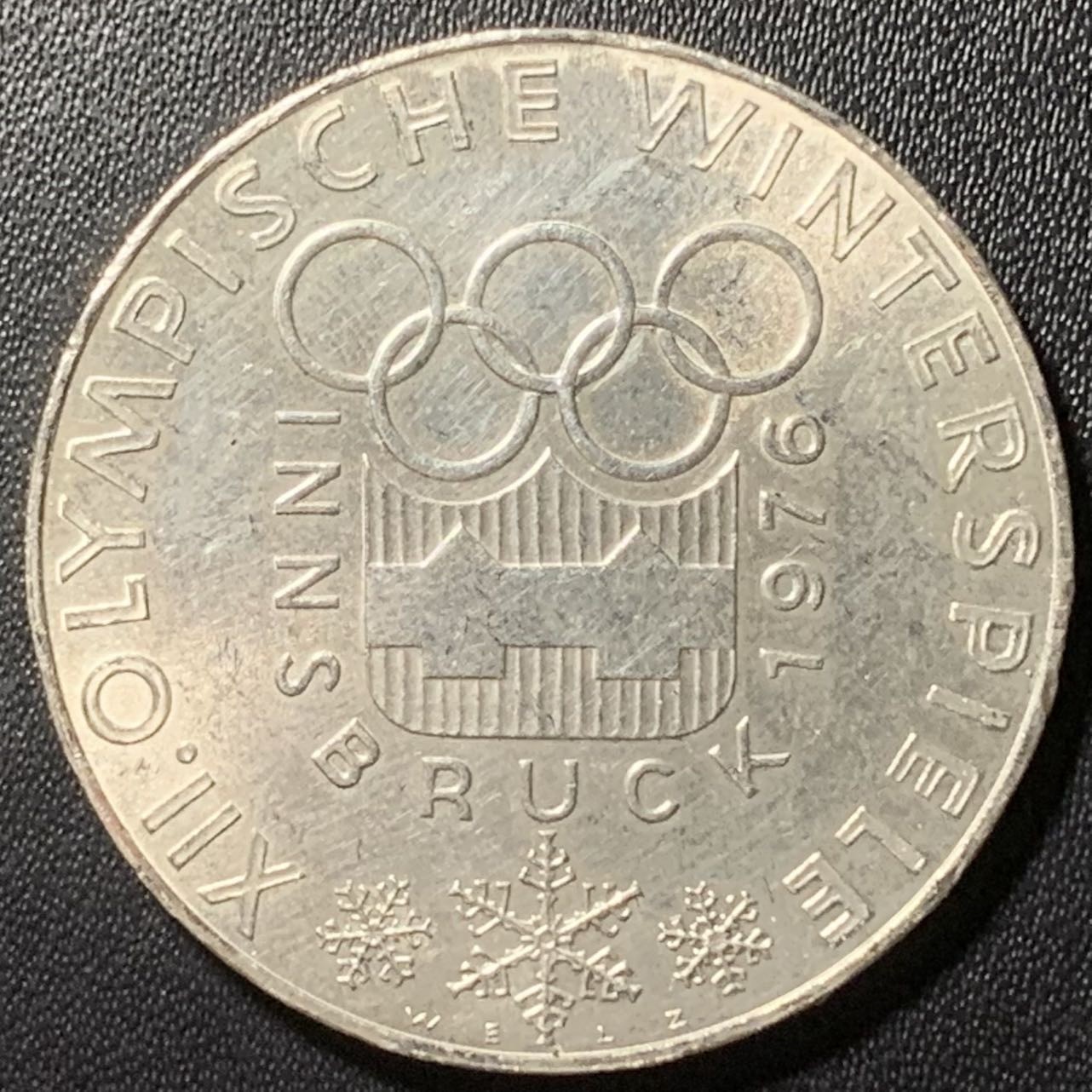 紫瑗钱币——第324期拍卖 奥地利 1976年 因斯布鲁克冬奥运 主会场 100先令 24克 0.64银 UNC