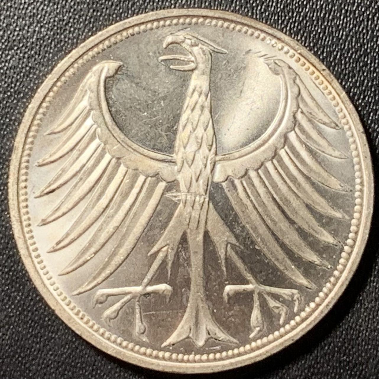 紫瑗钱币——第324期拍卖 联邦德国 1970年 F厂 流通 5马克 11.2 0.625 UNC 可评级